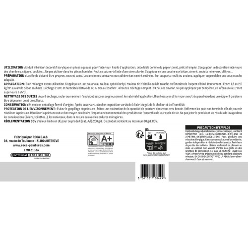Crépis mur, intérieur décoratif, blanc, 15 kg - Sans marque