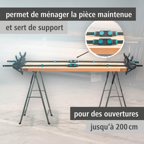 Connecteur serre joint a une main WOLFCRAFT, 1000 mm - WOLFCRAFT