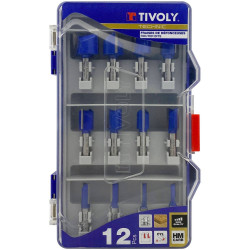 Coffret de 12 fraises droites a rainer surfacage technic, Diam.5 a 25 mm TIVOLY de marque TIVOLY, référence: B10013800