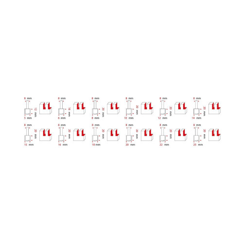 Coffret de 12 fraises droites a rainer surfacage technic, Diam.5 a 25 mm TIVOLY - TIVOLY