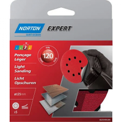 Lot de 5 disques abrasifs , 66254495289 NORTON grain 120 de marque NORTON, référence: B10014200