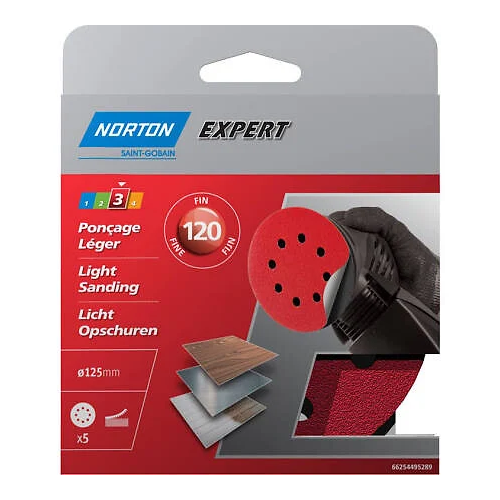 Lot de 5 disques abrasifs , 66254495289 NORTON grain 120 - NORTON