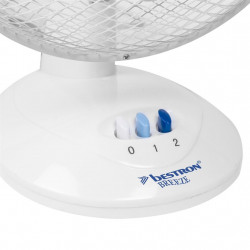 Ventilateur de table Bestron DDF27W - 30 W - 27 cm - 3 vitesses - Blanc et Bleu - Bestron