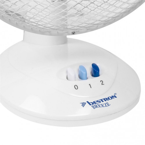 Ventilateur de table Bestron DDF27W - 30 W - 27 cm - 3 vitesses - Blanc et Bleu - Bestron