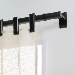 Lot de 2 embouts Atelier, noir mat, pour tringle à rideau Diam.28 mm MOBOIS - MOBOIS