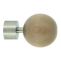 Embout pour barre à rideau SPHERE, Diam.28 mm, bois chene clair Archi design, de marque MOBOIS, référence: B9831900