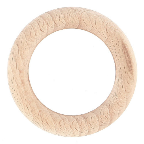 Lot de 10 anneaux bois Alma pour tringle D28 mm bois naturel mat brut - MOBOIS