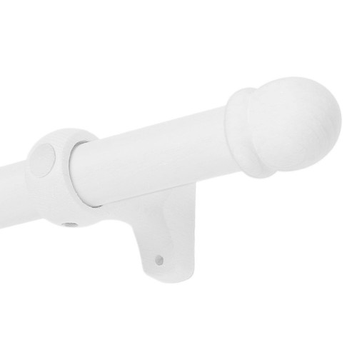 Kit de tringle à rideau Alma Diam.28 mm laqué blanc 180 cm - MOBOIS