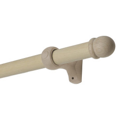 Kit de tringle à rideau Alma Diam.28 mm naturel 180 cm de marque MOBOIS, référence: B9832700