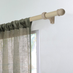Kit de tringle à rideau Alma Diam.28 mm naturel 180 cm - MOBOIS