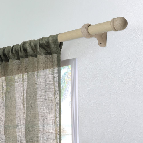 Kit de tringle à rideau Alma Diam.28 mm naturel 180 cm - MOBOIS