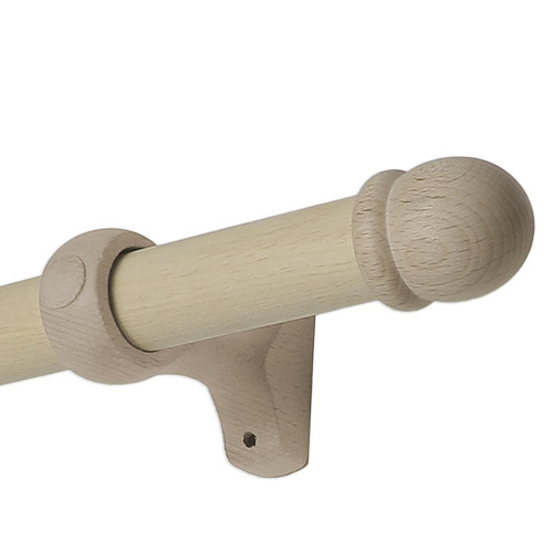 Kit de tringle à rideau Alma Diam.28 mm naturel 180 cm - MOBOIS