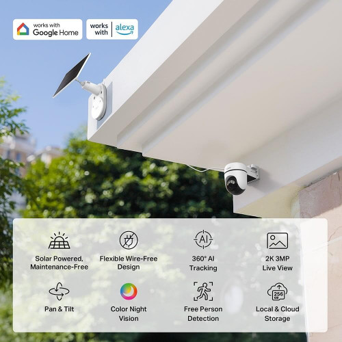 Caméra surveillance motorisé extérieur avec panneau solaire TAPO TC90 - TAPO