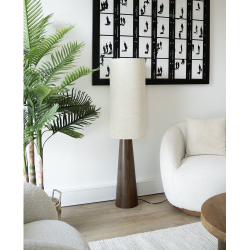 Lampadaire Louc, bois, marron,  H.140 cm, E27 - LX FRANCE