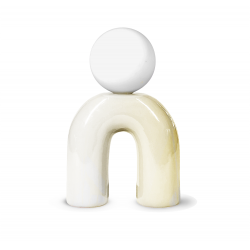 Lampe Pop u, vanille, céramique, H.31 cm, G9 de marque LX FRANCE, référence: B9976700