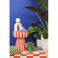 Lampe Pop u, vanille, céramique, H.31 cm, G9 - LX FRANCE