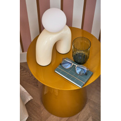 Lampe Pop u, vanille, céramique, H.31 cm, G9 - LX FRANCE