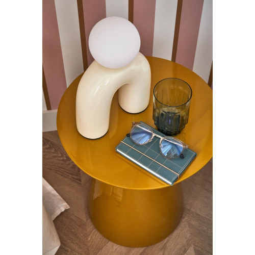 Lampe Pop u, vanille, céramique, H.31 cm, G9 - LX FRANCE