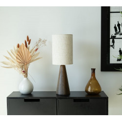 Lampe Louc, bois, ivoire, H.41 cm, E27 de marque LX FRANCE, référence: B9980000