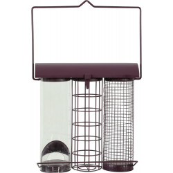 Mangeoire oiseaux du jardin trio métal/plast 75x210x350mm cerise Zolux de marque ZOLUX, référence: J9840900