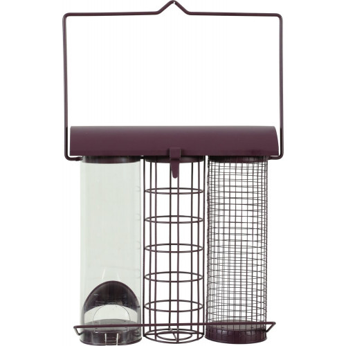 Mangeoire oiseaux du jardin trio métal/plast 75x210x350mm cerise Zolux - ZOLUX