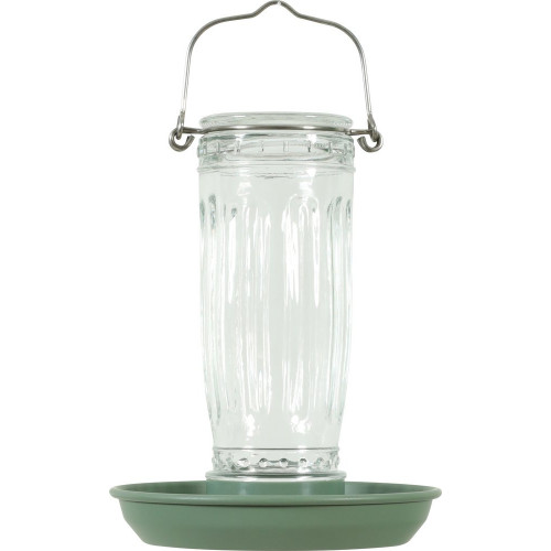 Mangeoire oiseaux du jardin verre/métal d16 h28cm sauge Zolux - ZOLUX