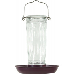 Mangeoire oiseaux du jardin verre/métal d16 h28cm cerise Zolux de marque ZOLUX, référence: J9841300