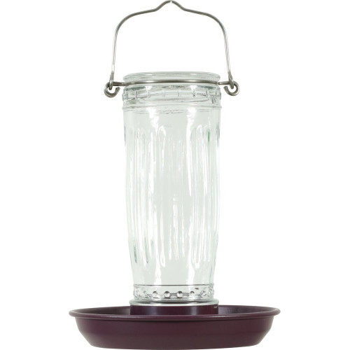 Mangeoire oiseaux du jardin verre/métal d16 h28cm cerise Zolux - ZOLUX