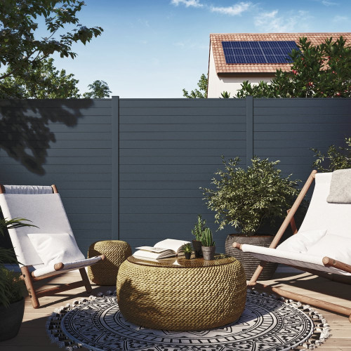 Lame De Clôture Aluminium Pleine Klos'Up Gris Zinc, H.9 X L.145 Cm - KLOS UP