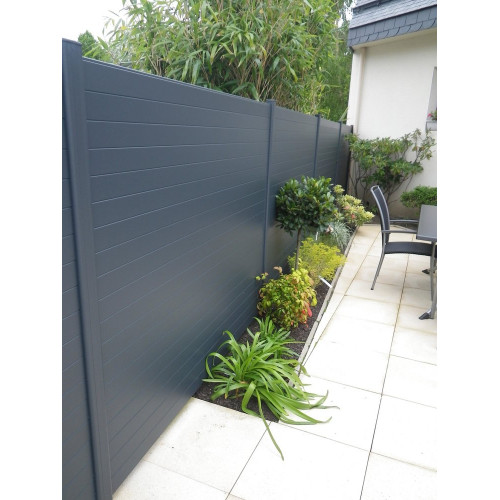 Lame De Clôture Aluminium Pleine Klos'Up Gris Zinc, H.9 X L.145 Cm - KLOS UP