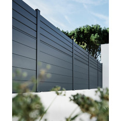 Lame De Clôture Aluminium Pleine Klos-Up ! Gris Zinc, H.15 X L.145 Cm - KLOS UP
