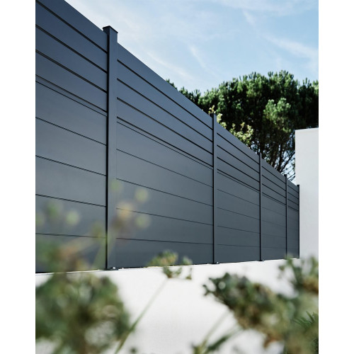 Lame De Clôture Aluminium Pleine Klos-Up ! Gris Zinc, H.15 X L.145 Cm - KLOS UP