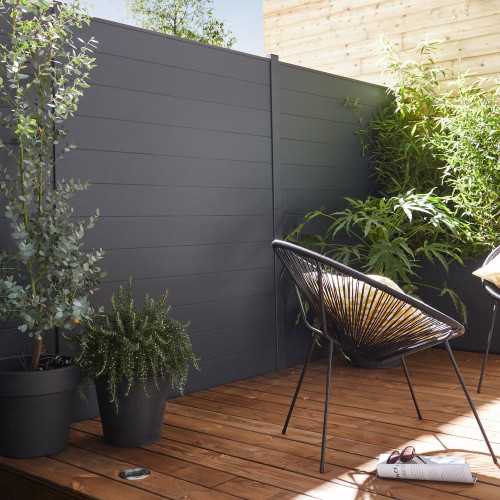 Lame De Clôture Aluminium Pleine Klos-Up ! Gris Zinc, H.15 X L.145 Cm - KLOS UP