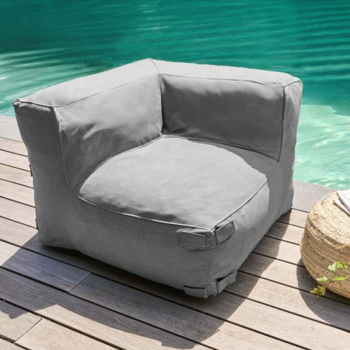 Fauteuil d'angle pour canapé modulable gris, Mixi - Oviala - OVIALA