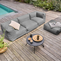Fauteuil d'angle pour canapé modulable gris, Mixi - Oviala - OVIALA