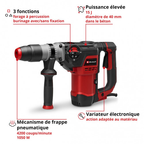 Marteau-perforateur - TE-RH 40/15 3F +2 - SDS-Max - 3 fonctions - coffret E-Box M55 - EINHELL 