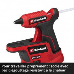 Pistolet à colle sans fil - TE-CG 18/7 Li-Solo 18 V - 180 °C - bâtons Ø 7 mm - EINHELL 