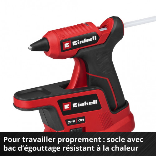 Pistolet à colle sans fil - TE-CG 18/7 Li-Solo 18 V - 180 °C - bâtons Ø 7 mm - EINHELL 