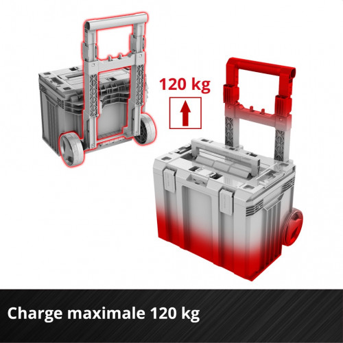 Servante d’atelier mobile - E-Case Rolling Workshop SEALED - 3 mallettes - IP65 - 120 kg - EINHELL 