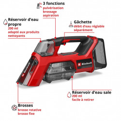 Nettoyeur de taches sans fil - TE-SCL 18/200 Li-Solo 18 V - réservoirs 2 x 200 ml - 3-en-1 - EINHELL 