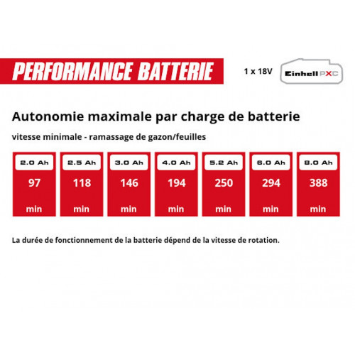 Ramasse-feuilles sans fil - GE-GC 18/55 Li E-Solo 18 V - largeur 55 cm - sac 100 L - EINHELL 