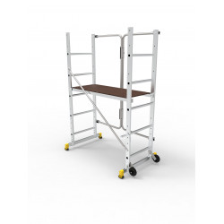 Échafaudage pliable aluminium - Pratico - hauteur de travail 3 m - charge max. 150 kg de marque CENTAURE , référence: B10122400