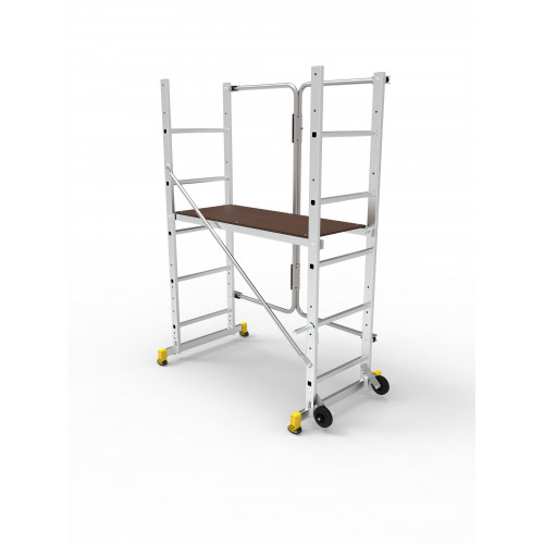 Échafaudage pliable aluminium - Pratico - hauteur de travail 3 m - charge max. 150 kg - CENTAURE 