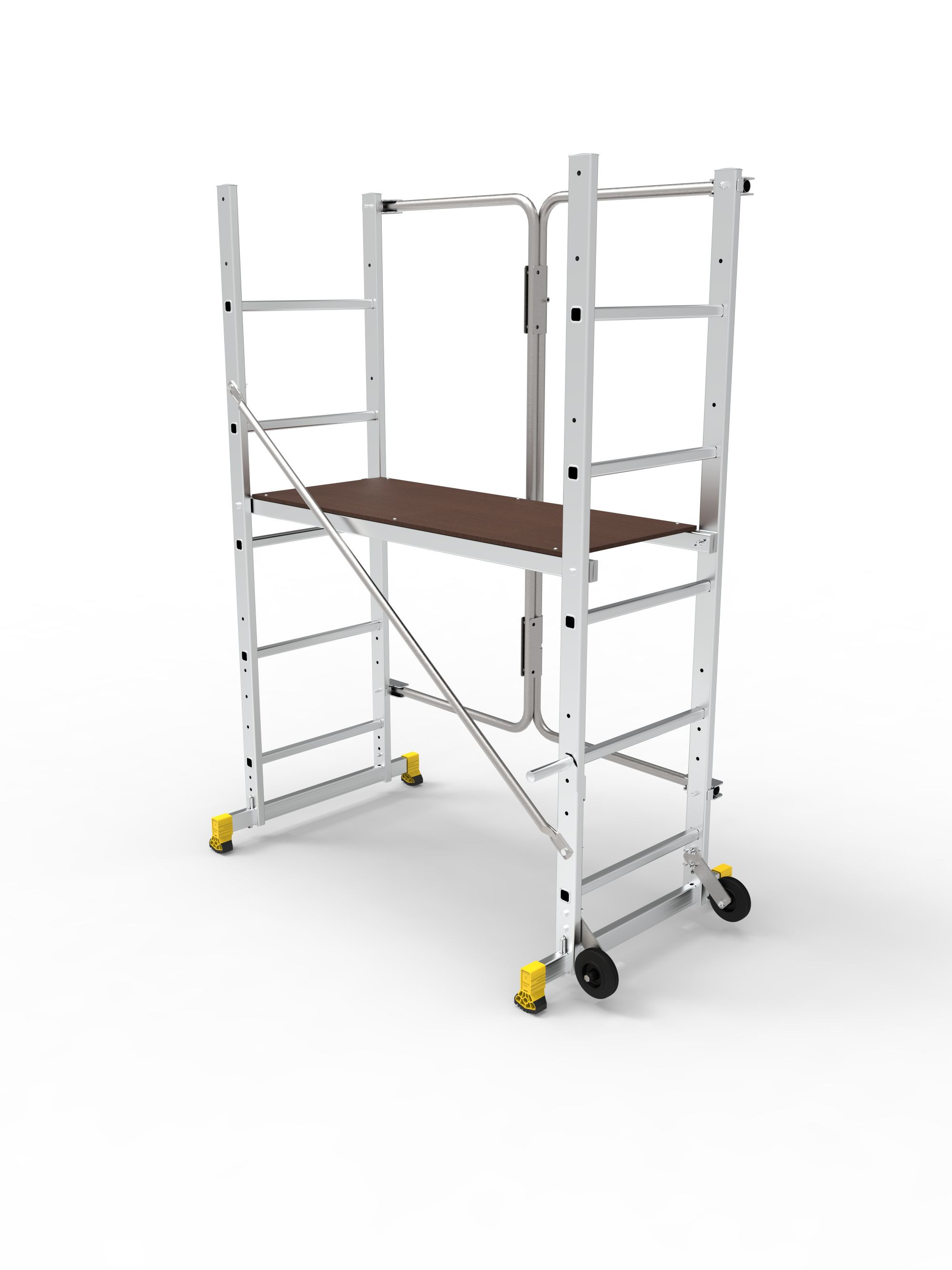 Échafaudage pliable aluminium - Pratico - hauteur de travail 3 m - charge max. 150 kg