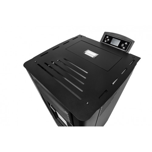 Poêle à granulés - AIRE King 10 - 9,89 kW - jusqu’à 245 m³ - réservoir 15 kg - noir - Eider Biomasa