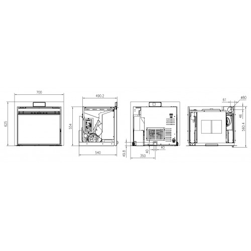 Insert à granulés canalisable - AIRE Insert Canalizada - 12,17 kW - jusqu’à 280 m³ - réservoir 15 kg - Eider Biomasa