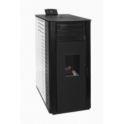 Poêle à granulés canalisable - AIRE Gyda Canalizada - 14,95 kW - jusqu’à 340 m³ - réservoir 15 kg - noir et blanc de marque Eider Biomasa, référence: B10124600