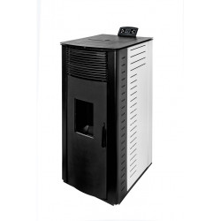 Poêle à granulés canalisable - AIRE Gyda Canalizada - 14,95 kW - jusqu’à 340 m³ - réservoir 15 kg - noir et blanc - Eider Biomasa