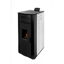 Poêle à granulés canalisable - AIRE Gyda Canalizada - 14,95 kW - jusqu’à 340 m³ - réservoir 15 kg - noir et blanc - Eider Biomasa