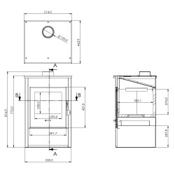 Poêle à bois - AIRE Minerva 9,7 kW - rendement 78 % - volume chauffé 240 m³ - Eider Biomasa